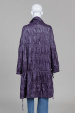 Load image into Gallery viewer, Animale Purple Shirred Fabric Rain Coat (16)
