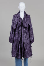 Load image into Gallery viewer, Animale Purple Shirred Fabric Rain Coat (16)
