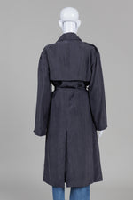 Load image into Gallery viewer, Smythe Charcoal Soft Midi Length Trench Coat (S)
