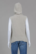 Load image into Gallery viewer, Helmut Lang Stone Chenille Collarless Hooded Side Zip Vest (S)
