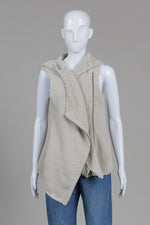 Load image into Gallery viewer, Helmut Lang Stone Chenille Collarless Hooded Side Zip Vest (S)

