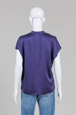 Load image into Gallery viewer, Vince Purple Satin Cap Sleeve Silk Top (XS)
