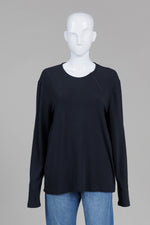 Load image into Gallery viewer, Emporio Armani Black Jersey Long Sleeve Top w/ Side Zip (XL)
