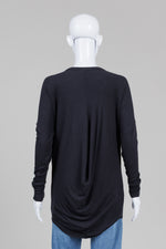 Load image into Gallery viewer, Helmut Lang Black Jersey Long Sleeve T w/ Draped Back (S)
