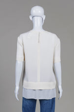 Load image into Gallery viewer, Helmut Lang White Crinkle Fabric Layered Look Short Sleeve Top (S)
