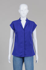 Load image into Gallery viewer, Reiss Royal Blue Cap Sleeve Blouse (10)
