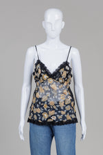 Load image into Gallery viewer, Twin Set by Simona Barbieri Black Embroidered Sequin Camisole
