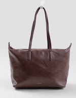 Load image into Gallery viewer, Matt &amp; Nat brown vegan zippered tote bag

