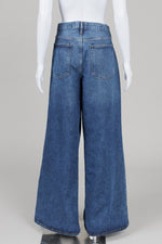 Load image into Gallery viewer, Agolde wide leg dark blue jeans (33)
