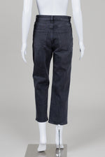 Load image into Gallery viewer, COS cropped straight leg extra high rise black jeans
