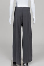 Load image into Gallery viewer, Sarah Pacini charcoal grey double knit wide leg pull on pants (1)
