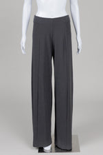 Load image into Gallery viewer, Sarah Pacini charcoal grey double knit wide leg pull on pants (1)
