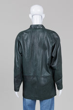 Load image into Gallery viewer, Milanosa Collection Vintage Green Leather Jacket (M)
