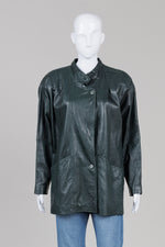 Load image into Gallery viewer, Milanosa Collection Vintage Green Leather Jacket (M)
