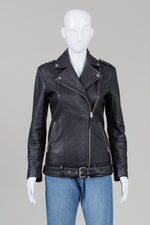 Load image into Gallery viewer, Mackage Black Pebbled Leather Moto Jacket (XXS)
