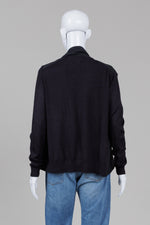 Load image into Gallery viewer, Ted Baker Black Shawl Collar Woven Front Cardigan (3)
