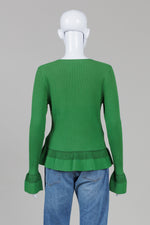 Load image into Gallery viewer, Diane von Furstenberg Kelly Green Ribbed Sweater

