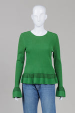 Load image into Gallery viewer, Diane von Furstenberg Kelly Green Ribbed Sweater
