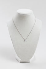 Load image into Gallery viewer, 925 silver necklace and pierced earring set. Clear set stones, 16” chain
