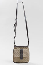 Load image into Gallery viewer, EMMA JAMES fabric sling bag w/ leather strap
