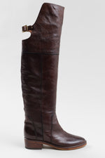 Load image into Gallery viewer, HIBOU Chestnut Brown Over the knee Boots w/ buckle - some damage on buckes (37)
