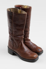 Load image into Gallery viewer, DURANGO vintage mid-calf brown leather square toe boots (6)
