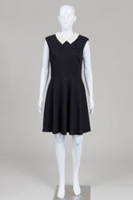 Load image into Gallery viewer, Betsey Johnson black sleeveless  A-line dress with white pearl collar (10)
