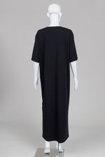 Load image into Gallery viewer, COS black short sleeved t-shirt dress with side slits (L)
