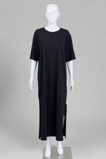 Load image into Gallery viewer, COS black short sleeved t-shirt dress with side slits (L)
