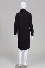 Load image into Gallery viewer, Dolcezza black long sleeve adjustable cowl neck tunic dress with neon accents (L)
