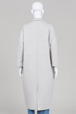 Load image into Gallery viewer, Noul light grey open front, shawl collar coat with 3/4 sleeve (OS)
