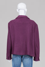 Load image into Gallery viewer, Laura Plus purpe open front blazer jacket with zpper detail (24)
