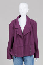 Load image into Gallery viewer, Laura Plus purpe open front blazer jacket with zpper detail (24)
