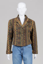 Load image into Gallery viewer, Ms. Emma Designs vintage tapestry style cropped blazer
