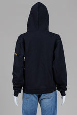 Load image into Gallery viewer, OVO (October's Very Own) OG owl black hoodie with gold metallic owl logo (S)
