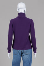 Load image into Gallery viewer, Jones New York Luxe cashmere purple rollneck sweater (L)
