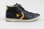 Load image into Gallery viewer, Converse Men’s black high top sneakers with yellow detailing (9.5)
