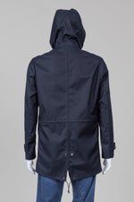 Load image into Gallery viewer, John Varvatos Men's black hooded rain coat (48)
