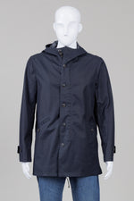 Load image into Gallery viewer, John Varvatos Men's black hooded rain coat (48)
