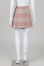 Load image into Gallery viewer, Joie pink &amp; cream plaid mini skirt (L)
