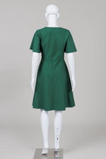 Load image into Gallery viewer, Brooks Brothers green short bell sleeved fit &amp; flare dress (4)
