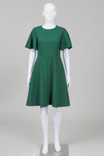 Load image into Gallery viewer, Brooks Brothers green short bell sleeved fit &amp; flare dress (4)
