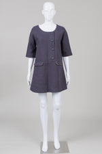 Load image into Gallery viewer, Ba&amp;sh charcoal grey textured half sleeved tunic dress (1)
