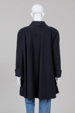 Load image into Gallery viewer, London Fog Vintage black mid length panelled overcoat with turned up cuffs (14)

