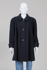 Load image into Gallery viewer, London Fog Vintage black mid length panelled overcoat with turned up cuffs (14)
