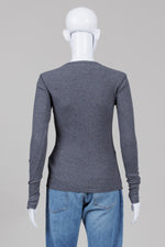 Load image into Gallery viewer, James Perse charcoal grey long sleeved tshirt top (0)
