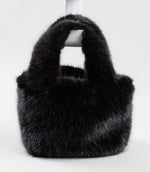 Load image into Gallery viewer, TOTEME black faux fur shoulder bag
