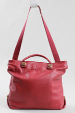 Load image into Gallery viewer, KNOMO London oversized red leather satchel bag
