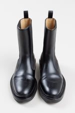 Load image into Gallery viewer, JIL SANDER black leather long chelsea boot (37)
