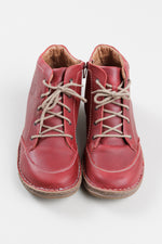 Load image into Gallery viewer, JOSEF SIEBEL red leather high top sneaker w/ side zip closure (40)
